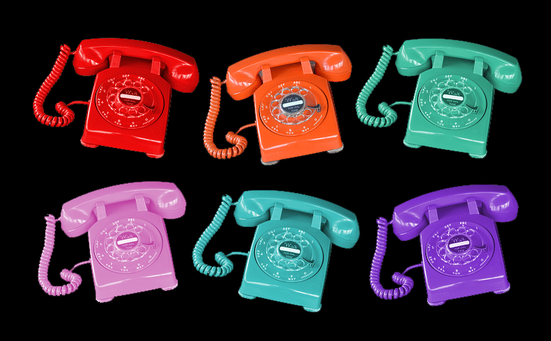 image of assortment of rotary phones