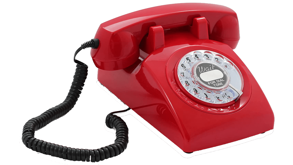 image of red rotary phone options