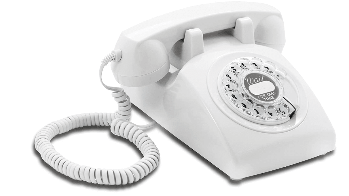 image of white rotary phone options